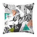 Square throw pillow cover featuring modern orange and grey geometric butterfly pattern - Geometric Polka Dot Butterfly (9)