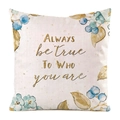 Detail eines nordischen Kissenbezugs mit Aquarellblumen und inspirierendem Text - 45x45cm / Inspirierender Slogan Always Stil (3)