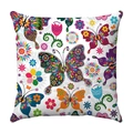 Square floral cushion cover with colorful watercolor butterflies and bohemian patterns - Bohemian Mandala Butterflies (14)