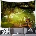 Fantasy fairy tale forest tapestry with snail house hanging over a grey sofa - 16 / 100x70(Peach Skin)