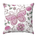 Watercolor butterfly floral throw pillow cover in soft plush fabric for home sofa decor - Graffiti Style Floral Butterflies (18)