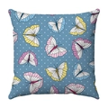 Sky blue plush pillow case with colorful butterfly patterns and white polka dots - Sky Blue Polka Dot Colorful Butterfly Style (35)