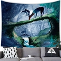 Dreamy fantasy forest tapestry with spiritual deer and waterfall for home wall decor - Spirit Deer & Secret Forest Style (14) / 100x70(Peach Skin)