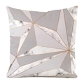 Detail of geometric pillow cover with marble texture and copper lines on smooth fabric - Irregular Geometric Style 12