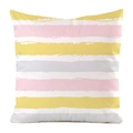 Close-up of hand-painted colorful stripes on high-quality faux silk cushion cover - Artistic Hand-painted Multicolor Stripes (18)