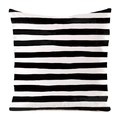 Detail shot of black and white striped pillow case with artistic watercolor texture - Modern Minimalist Watercolor Stripes (17)