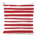 Macro detail of red and white brush-stroke striped faux silk square cushion cover texture - Red And White Brush-stroke Texture Stripes (14)