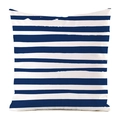 Detail showing the brushed texture of blue and white striped silk texture cushion cover - Blue And White Paint Brush Texture Stripes (13)