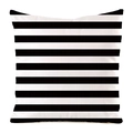 Detailed view of square pillowcase with classic black and white horizontal stripes - Industrial Black And White Horizontal Stripes (12)