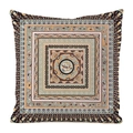 Detailed close-up of mandala patterns and classical figures on silk-texture cushion cover - 45x45cm / Style 18-Nested Geometric Mandala