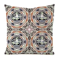 Detailed pattern of symmetrical ethnic print decorative cushion cover with bird motifs - 45x45cm / Style 16-Olive Green Red Bird