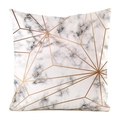 Detailed texture of white marble pattern cushion cover with rose gold geometric lines - White Gold Line Marble (14)