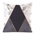 Detail of geometric marble pattern cushion cover with rose gold metallic divider lines - Grey Black Marble Gold Line (8)