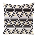 Close-up of geometric diamond and triangle pattern on silk-like decorative cushion cover - Gold Solid Triangle Interwoven Pattern (12)