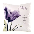 Witte kussensloop met paarse tulp en Heaven citaat gemaakt van kunstzijde materiaal - Paarse Tulp Hemel Quote Stijl