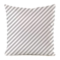 Square faux silk pillowcase with grey and white diagonal stripes for home sofa decor - Gray And White Diagonal Stripes (1)