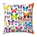 Short plush pillowcase with vibrant watercolor butterflies on a white background - Gorgeous Gradient Full-print Butterflies (25)