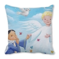 Housse de coussin style arabe avec imprimé ange, colombe et papillon en peau de pêche - Style Illustration Ange Colombe Peint à la Main (22)