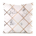 Moderner Kissenbezug Marmoroptik mit Roségold-Geometrie aus Kunstseide für Sofas - Roségold Geometrische Raute (2)