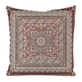 Bohemian mandala cushion cover with colorful stripes and ethnic pattern in burgundy and teal - Style 7-Bohemian Mandala