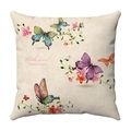 Short plush cushion cover with watercolor floral butterfly print for Mother's Day gift - Mother's Day Festival Butterfly (29)