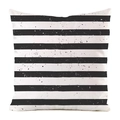 Square faux silk cushion cover with artistic black and white stripes and paint splatter effect - Black And White Ink Splatter Stripes (5)