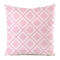 Pink decorative throw pillow case with white geometric diamond patterns for sofa - Pink White Geometric Frame (15)