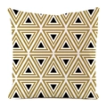 Square cushion cover with gold black and white geometric triangle patterns in silk finish - Gold Black White Isosceles Triangle Pattern (5)