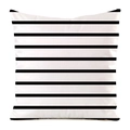 Modern square faux silk pillowcase with minimalist black and white horizontal stripes - Minimalist Black And White Horizontal Stripes (8)