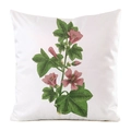 Detailed view of floral pattern cushion cover with pink blossoms and green leaves - Pink Purple Floral (11)