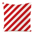Square faux silk pillow cover featuring classic red and white diagonal striped pattern - Red And White High-definition Diagonal Stripes (9)