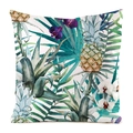 Square throw pillow cover featuring tropical pineapple and orchid floral print - 18x18 Inch / Pineapple Palm Orchid (Style 6)
