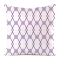 Detail of square cushion cover with purple diamond pattern and silky satin texture - White Purple Rhombus (19)