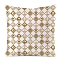 Close-up of faux silk cushion cover showing Japanese Mount Fuji and wave patterns - Japanese Lattice Pattern (18)
