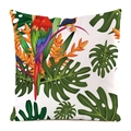 Tropischer Kissenbezug mit rotem Ara-Papagei und grünen Monstera-Blättern Muster - Roter Ara und Paradiesvogel (5)