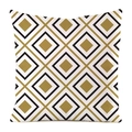 Modern geometric rhombus pattern cushion cover in gold, black, and white colors - Modern Gold Black White Diamond Pattern (10)