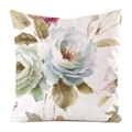 Federa quadrata decorativa con eleganti rose ad acquerello blu e verdi sfumate - Fiori Acquerello Blu Verde (3) / 45x45cm (Senza Interno)