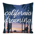 Housse de coussin en imitation soie avec imprimé California Dreaming et palmiers tropicaux - Rêve californien (3) / 45x45 cm