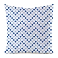 Blue polka dot pattern throw pillow cover in square shape on white background - Blue White Polka Dot (2)