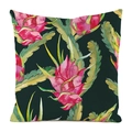 Faux silk pillowcase with hand-painted watercolor dragon fruit tropical plant pattern - 18x18 Inch / White Watercolor Dragon Fruit (Style 12)