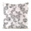 Dettaglio della fodera per cuscino con motivo marmoreo geometrico e design 3D - Cubo Marmo 3D Nero Bianco Grigio (9)
