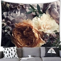 Vintage bloemen wandtapijt met rozen en anjers voor woonkamer wanddecoratie - 100x70(Perzikhuid) / Pattern 12