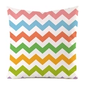 Detail shot of colorful wave pattern and fabric texture on a modern decorative pillowcase - Multicolor Gradient Wave (12)