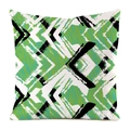 Federa quadrata per cuscino con motivo geometrico astratto verde disegnato a mano - Linee Astratte Verde Smeraldo Nero Bianco (3)