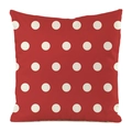 Klassischer quadratischer Kissenbezug aus Kunstseide mit rot-weißem Polka-Dot-Muster - Hellroter Punktmuster-Stil (2) / 45x45 cm