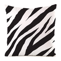 Detail of square zebra print pillow cover with black and white faux silk animal texture - 18x18 Inch / Irregular Zebra (17)