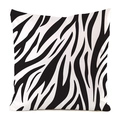 Close-up of modern faux silk pillow cover with black and white zebra pattern textures - 18x18 Inch / Modern Zebra (12)