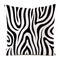 Detail of square cushion cover with modern black and white zebra pattern on silk-like fabric - 18x18 Inch / Artistic Wave Pattern (15)
