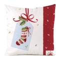 Christmas tree pillow case with festive red and white patterns and sock illustration - Christmas Stocking Asymmetric Contrast Style (11)