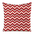 Faux silk sofa cushion cover with red and white 3D chevron wave pattern design - Red White 3D Chevron (7)